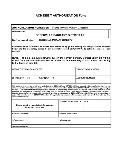 Ach Debit Authorization Form ≡ Fill Out Printable PDF