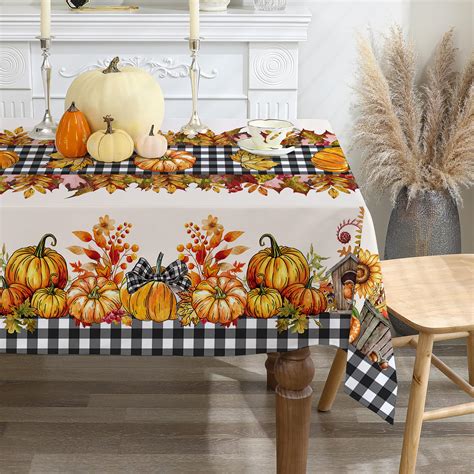 Amazon.com: cusugbaso Fall Tablecloth 60x120 for Recatangle Table ...