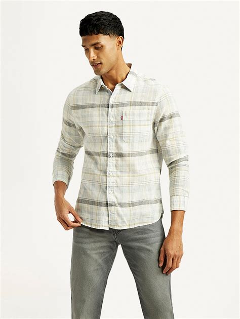 Men's Plaid Slim Fit Linen Shirt – Levis India Store