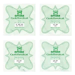 Lenzner Goldbrokat 4/4 Violin String Set - Medium Gauge - Ball-End E ...