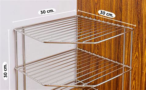 Buy FIT N FORGET Stainless Steel Corner Storage Shelf - Kitchen Dish ...