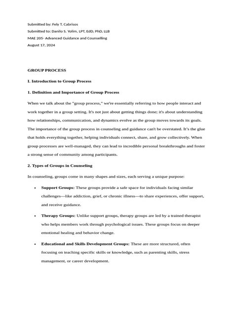 Image result for Group Process Examples