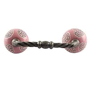 Indian-Shelf 1 Pack Ceramic Pink Cabinet Pulls T Bar Vintage Kitchen ...