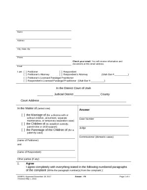 Answer - Utah Courts Doc Template | pdfFiller