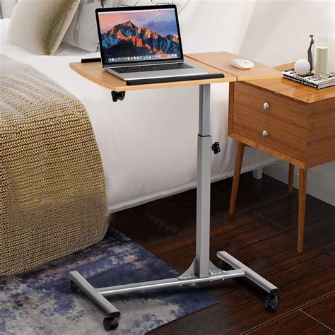 Tangkula Rolling Laptop Desk Overbed Table, Mobile India | Ubuy
