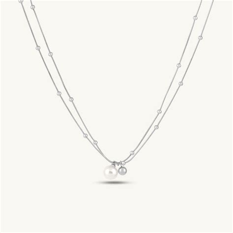 Elegant Pearl Drop Beaded Layer Necklace – PALMONAS