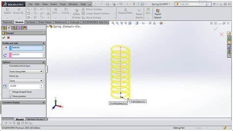 Making a Spring SolidWorks 2021 的图像结果