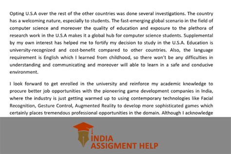 Statement of Purpose Format & Template by India Assignment Help