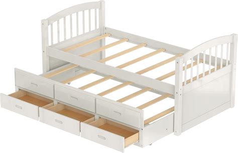 UBGO Full Over Full Bunk Bed, Bunk Bed with Rollers India | Ubuy