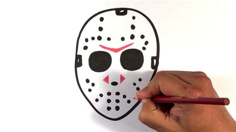 How to Draw Jason Voorhees Mask - Halloween Drawings - YouTube