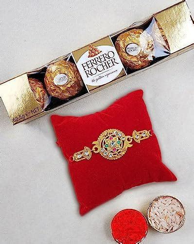 CraftVatika Rakhi Chocolate Pooja Coin Gift Combo, Rakhi Set of 1 for ...