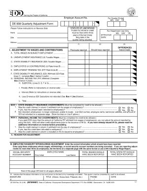 DE 938 Quarterly Adjustment Form - - - FormSend - Fill and Sign ...