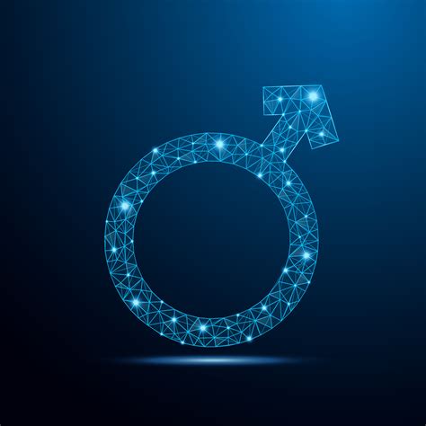 Low poly sexual male icon vector with futuristic concept. Male symbolic low poly wire-frame ...