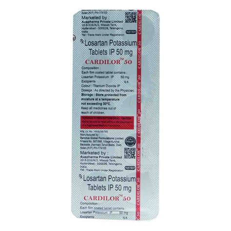 Cardilor 50 Tablet 10's Price, Uses, Side Effects, Composition - Apollo ...