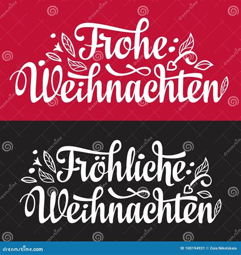 Frohe Weihnacht. Neues Jahr. Congratulations in German Language Stock ...