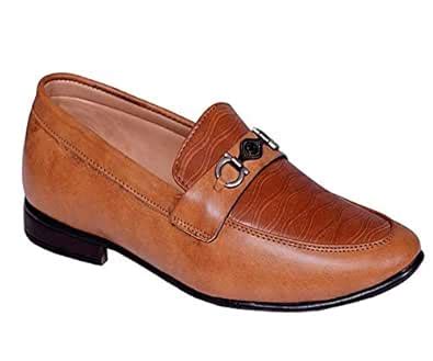 Buy ATERNA Stylish & Comfortable Leather Loafers for Men (Tan) at Amazon.in