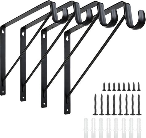 SENENQU 4Pack Closet Shelf & Rod Brackets, Black Closet India | Ubuy