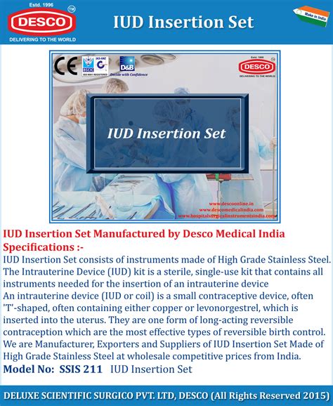 IUD Insertion Instruments Set - Manufacturers, Exporters & Suppliers India
