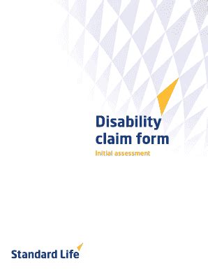 Fillable Online standardlife Disability claim form - Intitial ...