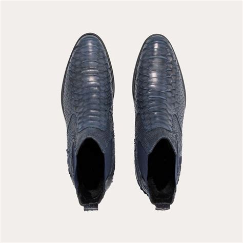 Python Leather Chelsea Boots - Black / 12 | Crocodile leather shoes ...