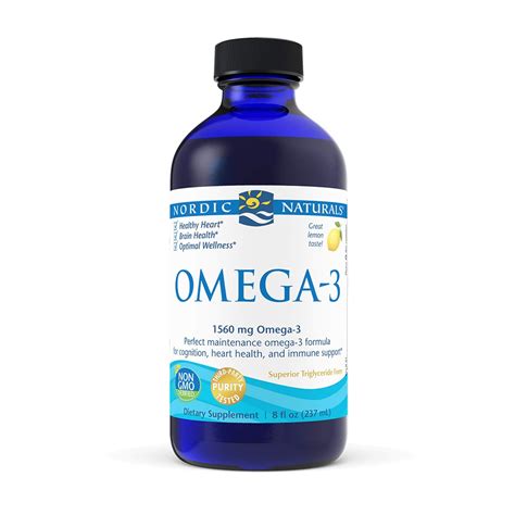 Nordic Naturals Omega-3, Lemon Flavor - 237 ml - 1560 mg Omega-3 - Fish ...