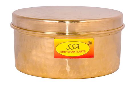 Buy Shiv Shakti Arts® Pure Brass Box | Dry Fruit Box | Laddu Dibba ...