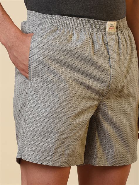 Sleepz Men Grey Printed Regular Fit Cotton Boxer – MyRaymond
