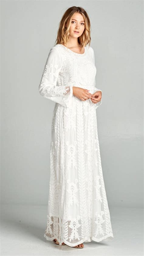 Caitlin-White Lace Dress Temple Dress with pockets -Also Comes in ...