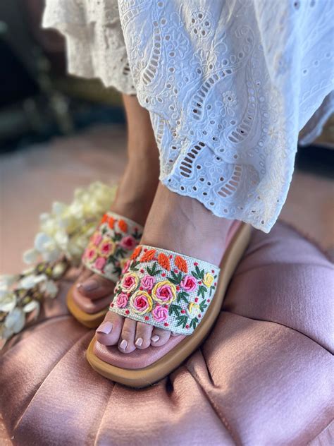 Floral Embroidered Slip-Ons – Sandal Stories
