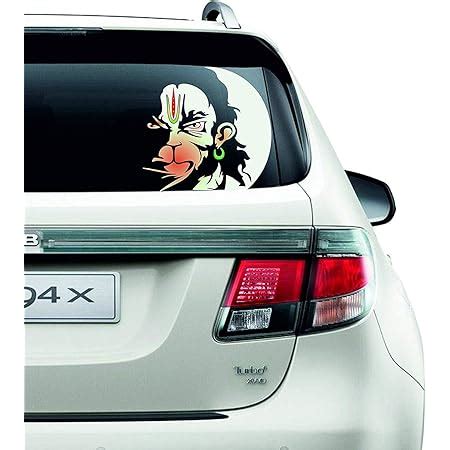 Just rider car Stickers for Bumper (Small Hanuman White) : Amazon.in ...