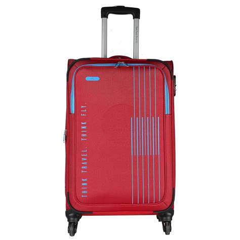 Fly Myth Nylon 79 Cms Red Softsided Check-in Luggage 4 Wheels Trolley ...