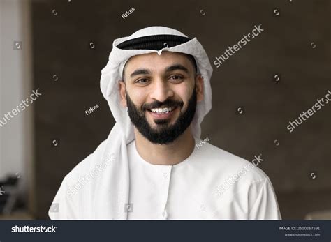 Positive Handsome Arabic Businessman Beard Wearing Stock Photo ...