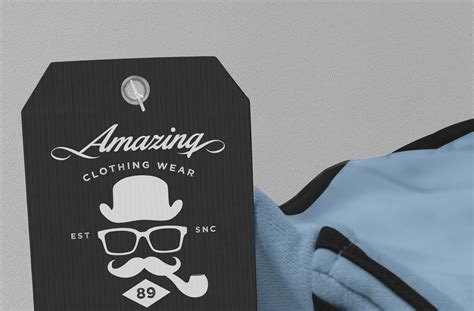 Close-Up Clothing Hang Tag Mockup – Customizable PSD | ZippyPixels