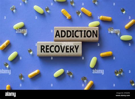 Addiction Recovery symbol. Concept words Addiction Recovery on wooden ...