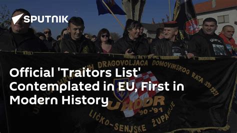 Official 'Traitors List' Contemplated in EU, First in Modern History - 26.01.2016, Sputnik ...