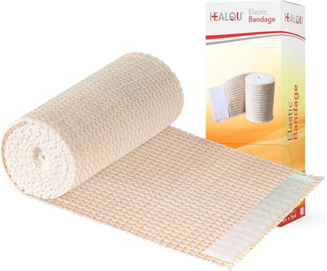 HEALQU Elastic Bandage - Compression Wrap for Legs, Knees, Ankles, Wrists, Elbows, Shoulders - 6 ...