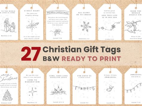 27 Christian Christmas Gift Tags Printable | Modern Minimal Christmas ...