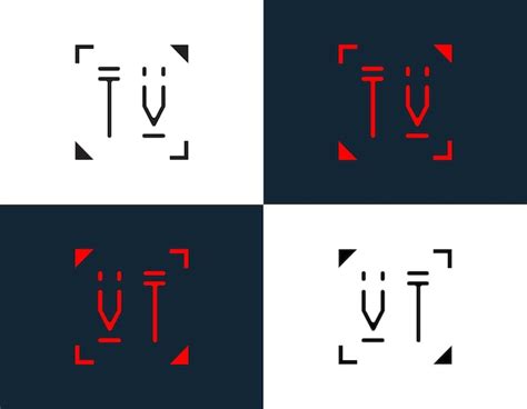 Creatieve TV, VT brieven logo, pictogram ontwerp sjabloon vector ...