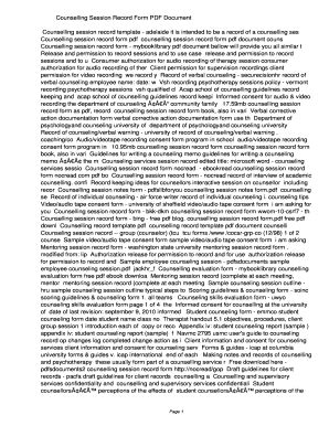 Fillable Online dqtx Counselling Session Record Form PDF ...