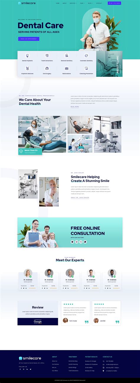 Dentist & Dental Clinic Website Design on Behance