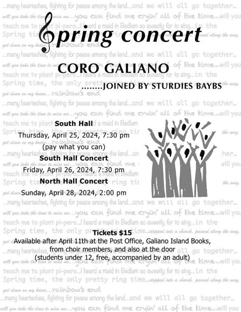 Spring Concert (North Hall), Galiano Island South Community Hall, 28 ...