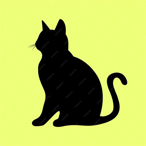 Sitting Black Cat Silhouette