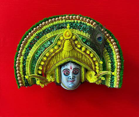 Handcrafted Chhau Mask Lord Krishna Wall Art