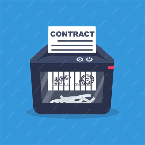 Contract for destruction shredder machine paper shredder cartoon style ...