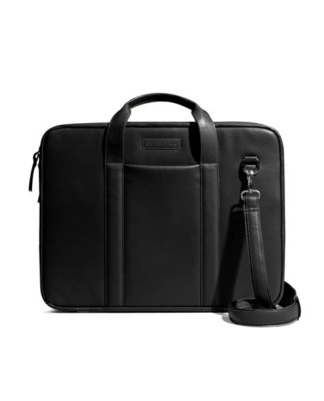 DailyObjects Unisex Black Urban Classic Briefcase Vegan Leather Laptop ...