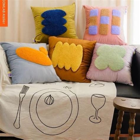 Lagomrab クッション Fur art pattern colorful cushion 45*45cm | Uturi -日本未入荷 ...