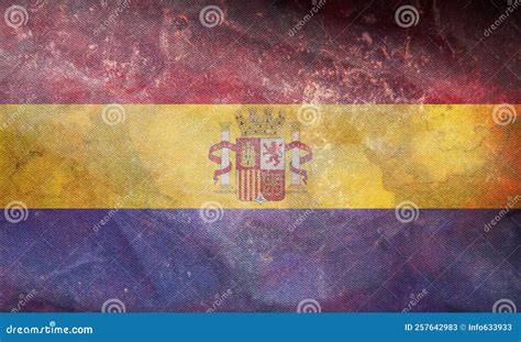 Retro Flag of Second Spanish Republic, Europe with Grunge Texture. Flag ...