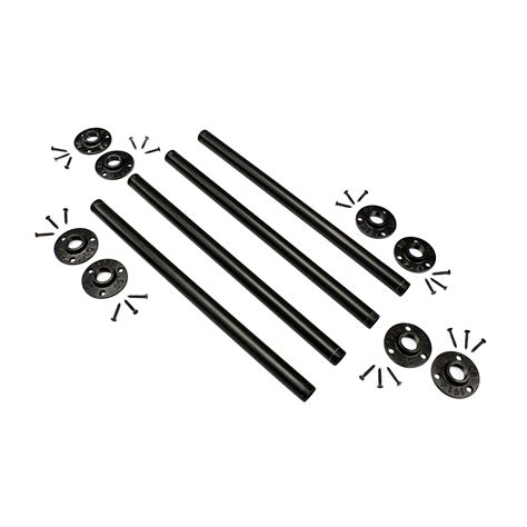 7Penn Metal Table Leg Set, 4pc - 18in Black Pipe Wrought Iron Coffee ...