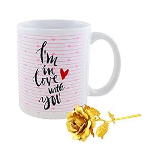 Archies 1st Valentines Day Ceramic Love Quotation Mug and 24K Golden ...