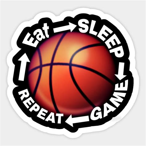 Eat Sleep Game Repeat Basketball Sticker
